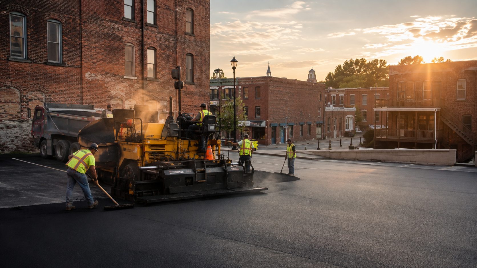 Asphalt Pavers LLC crew paving in Springfield, MO
